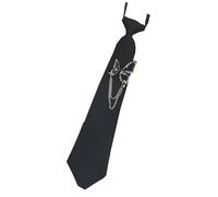 CHAKAE Corbatas negras de uniforme con cadena de metal, collar de mariposa, diseño japonés Seifuku para cosplay, corbata preatada, traje de colegiala, corbata de reunión de negocios, a, Talla única