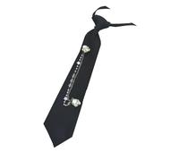 CHAKAE Corbatas negras de uniforme con cadena de metal, collar de mariposa, diseño japonés Seifuku para cosplay, corbata preatada, traje de colegiala, corbata de reunión de negocios, D, Talla única