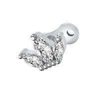 CHAKAE Dermals De Circonía Cúbica Brillante Top Y Base Base Set Quirúrgico Joyería De Acero Inoxidable Accesorios Piercing Piel Piel Sente Joyería Segura