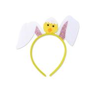 CHAKAE Diadema de orejas de conejo de pollo, accesorios para fotos, pascua, diadema para fiesta, diadema divertida para festivales de música, fiestas infantiles