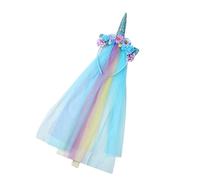 CHAKAE Diadema de tul arcoíris, accesorios para fotos, diadema divertida para fiestas, karaoke, fiesta, aro para el pelo, cuerno de Halloween para Halloween, escenario, diadema mágica