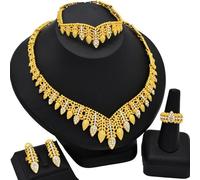 CHAKAE Diseños De Caída De Agua Multipropósito Collar Novia Conjunto Con Clip Coincidente En Accesorio Aretes Para Eventos Especiales Joyas Ocasiones Especiales