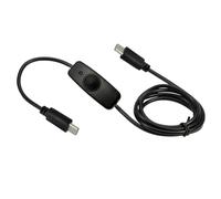 CHAKAE Double End Type C Male Power Extension Cable USB Type C Cord on/Off Switches Button Power Cable Wire 2A 120cm