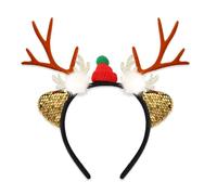 CHAKAE Elegantes Diarias Reno Navidad Navidad Celebración Diadema Con Detalles Blancos Para Fiestas Temáticas Headselegi