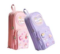 CHAKAE Estuche grande para lápices de alta capacidad, 3 compartimentos, organizador de rotuladores, bolsas de viaje para lápices para adolescentes y adultos, bolsas de alta capacidad, d