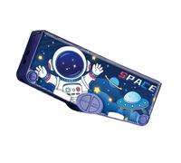 CHAKAE Estuche multiusos con tijeras, sacapuntas para dedos, cinta de borrar, para niños, estudiantes, suministros escolares, estuche con calculadora, Aventura de nave espacial