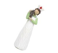 CHAKAE Figura en miniatura de resina de enfermera empática con lámpara de corazón con motivos de vela para la semana de enfermería, adorno de celebración, regalo de escultura de enfermera, decoración