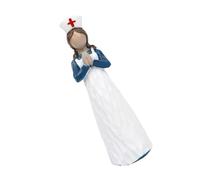 CHAKAE Figura en miniatura de resinas de enfermera empática con lámpara de corazón con motivos de vela para la semana de enfermería, adorno de celebración, regalo de escultura de enfermera, decoración