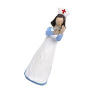 CHAKAE Figura en miniatura de resinas de enfermera empática con lámpara de corazón con motivos de vela para la semana de enfermería, adorno de celebración, regalo de escultura de enfermera, decoración