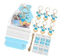 CHAKAE Juego de 6/20 llaveros con colgante de pies de bebé con bolsa de cordón, etiqueta de agradecimiento para boda, baby showers, accesorios de celebración