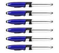 CHAKAE Juego de 6 bolígrafos LED 3 en 1 con punta de lápiz capacitivo de escritura suave de 1,0 mm, suministros escolares para teache