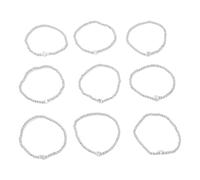 CHAKAE Juego de 9 pulseras con acento de estrella y luna para mujer, gran amiga o amante, pulseras de plata hechas a mano