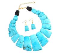 CHAKAE Juego De Joyas Exageradas Con Collar De Clavícula Resina Y Aretes Caída Elegante Y Anillos Oreja Para Mujeres Pendientes Caída Para Mujeres