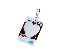 CHAKAE Llamativo estuche para tarjetas inspirado en chocolate, almacenamiento compacto de 7.6 cm con llavero desmontable para accesorios, tarjetero temático de chocolate para fanáticos de Kpop