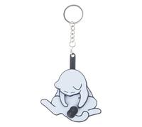 CHAKAE Llavero ligero con diseño de gatos divertidos jugando con huevos, accesorio para uso diario, mochila o bolso, llavero de moda para estudiantes, blanco, Talla única