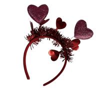 CHAKAE Mejora tu aspecto de San Valentín con esta diadema con temática de corazón con purpurina, accesorios para el cabello para mujeres y niñas, accesorio para el cabello