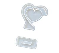 CHAKAE Moldes de resina de silicona para marco de fotos de corazón, molde de silicona para fundición de resina, manualidades, mesa, decoración del hogar, marco de fotos, moldes de silicona para resina