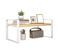 CHAKAE Organizador de escritorio de hierro y madera de múltiples longitudes para un almacenamiento eficiente en salas de estudio, oficinas y dormitorios, estante de oficina