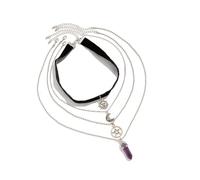 CHAKAE Paquete 4 Góticos Y Colgante Collar En Capas Joyas Accesorios Presente Para Mujeres Collar Amatista Niñas