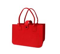 CHAKAE Prácticas bolsas de fieltro con hebilla oculta y asa, bolsa de almacenamiento de gran capacidad, bolsa de compras para cierre seguro, compras ligeras, Red, One Size