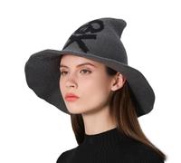 CHAKAE Sombrero de moda suave para disfraz de bruja gótica, para actividades al aire libre, adecuado para hombres y mujeres, bruja de borde ancho