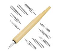 CHAKAE Soporte para bolígrafo de inmersión con 5 puntas intercambiables de madera, fuente de caligrafía para escribir, dibujar, ilustraciones, escritura para dibujar y dibujar