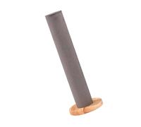 CHAKAE Versátil estante de exhibición de adornos para el cabello con base redonda de madera, elegante soporte cilíndrico para accesorios para el cabello, soporte de madera para coleteros, talla única