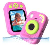 CHAKEYAKE Camara Acuatica Infantil, 1080P IP67 Cámara Fotos Impermeable con Tarjeta 32GB, Pantalla de 2.4'', Zoom Digital 10X, Juguete para Piscina y Playa, Regalo para Niños Niñas de 3-12 Años