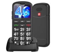 CHAKEYAKE Teléfono Móvil para Mayores 4G Sin Contrato con Teclas Grandes, Teléfono Sencillo para Personas Mayores 1.7 Pulgadas Pantalla LCD, USB-C, Botón SOS, Linterna, Base de Carga