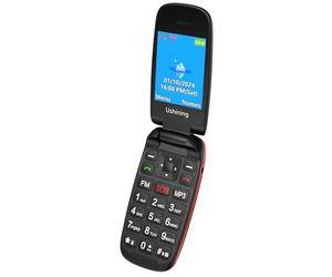 CHAKEYAKE Telefono Movil para Mayores sin Contrato, Telefonos Moviles con Tapa Botones Grandes,Pantalla Color,Dual SIM, Botón de Emergencia SOS, Linterna (Negro)