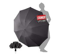 Chakipee Paraguas Plegable Antiviento Grande - Viento Invertido Automatico Gris Mujeres y Hombres Grandes - xxl Resistente al Prueba de Viento Compacto con 10 Varillas 210T