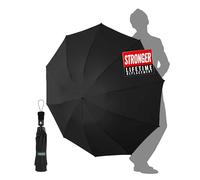 Chakipee Paraguas Plegable Antiviento Grande - Viento Invertido Automatico Negro Mujeres y Hombres Grandes - xxl Resistente al Prueba de Viento Compacto con 10 Varillas 210T