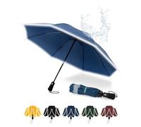 Chakipee Paraguas Plegable Antiviento Hombres y Mujers con Tiras Reflectantes - Paraguas invertido resistente al viento, Paraguas grande de viaje automático portátil compacto, Diámetro 106 cm