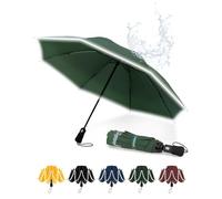 Chakipee Paraguas Plegable Antiviento Hombres y Mujers con Tiras Reflectantes - Paraguas invertido resistente al viento, Paraguas grande de viaje automático portátil compacto, Diámetro 106 cm