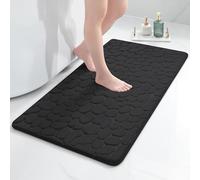 chakme - Alfombrilla de baño de espuma viscoelástica, piedras para la cabeza superabsorbentes, alfombrilla de baño, ultrasuave, lavable a máquina, 60 x 120 cm, color negro