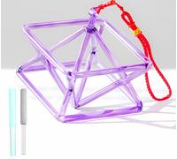 Chakra cristal de cuarzo azul ópticamente cantando Mokaba Merkaba para terapia de sonido, meditación, yoga, percusión, pirámide curativa, instrumento musical (6 pulgadas)