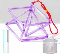 Chakra - Cristal de cuarzo azul ópticamente cantando Mokaba Merkaba para terapia de sonido, meditación, yoga, percusión, pirámide curativa, instrumento musical (7 pulgadas + bolsa)