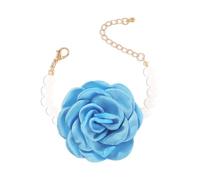 CHAKRA HEALING REIKI CHR Pulsera de perlas con rosas para mujer, tela de color, pulsera de camelia, joyería elegante, pulsera grande de rosas, adjustable, Tela, No es una piedra preciosa