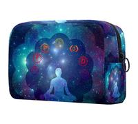 Chakra Man in Starry Sky - Neceser de viaje para mujer, bolsa organizadora de maquillaje grande con cremallera, multicolor, 18.5x7.5x13cm/7.3x3x5.1in, Neceser