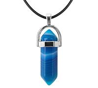 Chakra Natural Stone Pendant Necklace Crystal Hexagonal Aura Charm Rope Leather Chain Necklace Women Girls Gifts-style_10