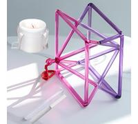 Chakra ópticamente rosa-púrpura bicolor cristal de cuarzo cantando Mokaba Merkaba terapia de sonido meditación, yoga, percusión, pirámide curativa instrumento musical (6 pulgadas + bolsa)