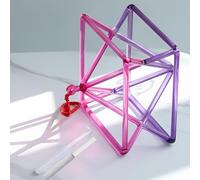 Chakra ópticamente rosa-púrpura bicolor cristal de cuarzo cantando Mokaba Merkaba terapia de sonido meditación, yoga, percusión, pirámide curativa instrumento musical (7 pulgadas)