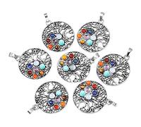 Chakra Piedra Reiki Chakra Curación del árbol de la vida Charm Colgante Joyería de yoga-2 PC