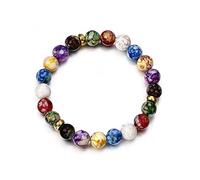 Chakra - Pulsera de piedra Reiki Yoga Balance Energy Piedras volcánicas Cuentas Joyas hechas a mano