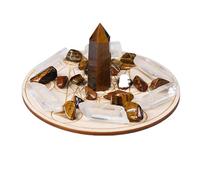 Chakra Therapy Starter Collection Kit de cristales curativos Puntos de columna de cristal de cuarzo, varitas de cristal Chakra curativo individual, chips caídos Piedra triturada