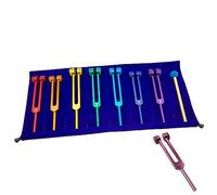Chakra Tuning Fork Set - 7 Color Chakra & Pink Soul Heart 272.2Hz, Instrumento de percusión de curación de sonido, Ideal for Yoga Meditación Tuning Biofield (Color : Blue Bag)