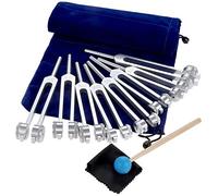 Chakra Tuning Forks Set, 7 Chakra + 1 Soul Heart Tuning Fork, Con Mazo De Goma, Bolsa De Almacenamiento De Terciopelo, For Curación De Sonido, Vibración, Instrumento Musical, Equilibrado