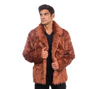 Chaks - Abrigo de piel para adultos, chaqueta corta de piel sintética, para carnaval, festival, moda de fiesta