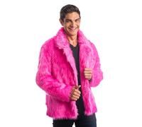 Chaks - Abrigo de piel para adultos, chaqueta corta de piel sintética, para carnaval, festival, moda de fiesta