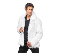 Chaks - Abrigo de piel para adultos, chaqueta corta de piel sintética, para carnaval, festival, moda de fiesta